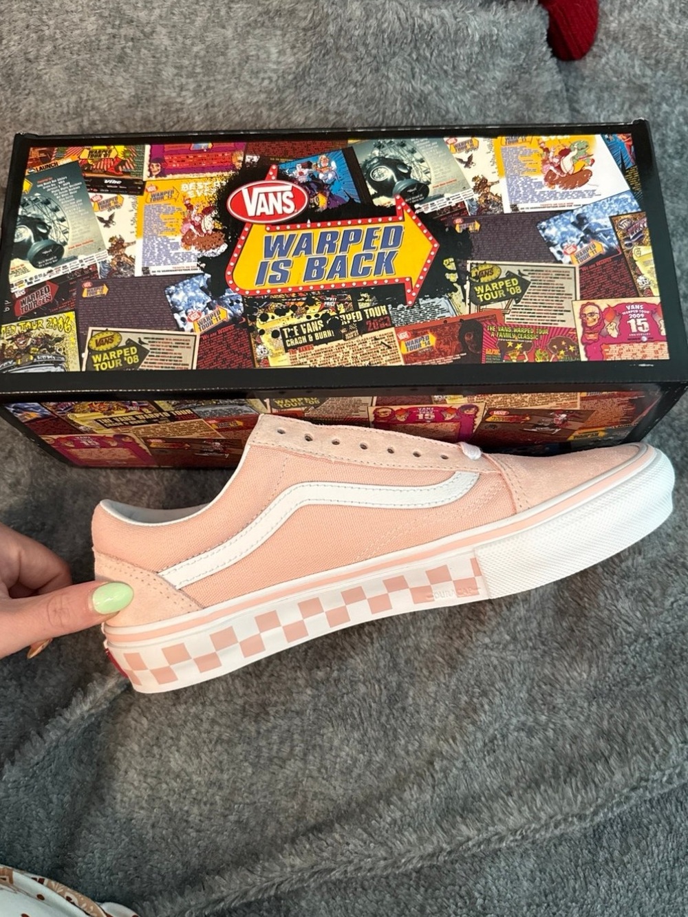 Vans Warped Tour is Back Pink Checkerboard Old Skool Sneakers